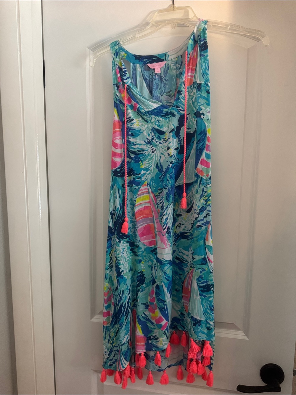 Lilly Pulitzer Aqua & Teal Tropical Print Sundress